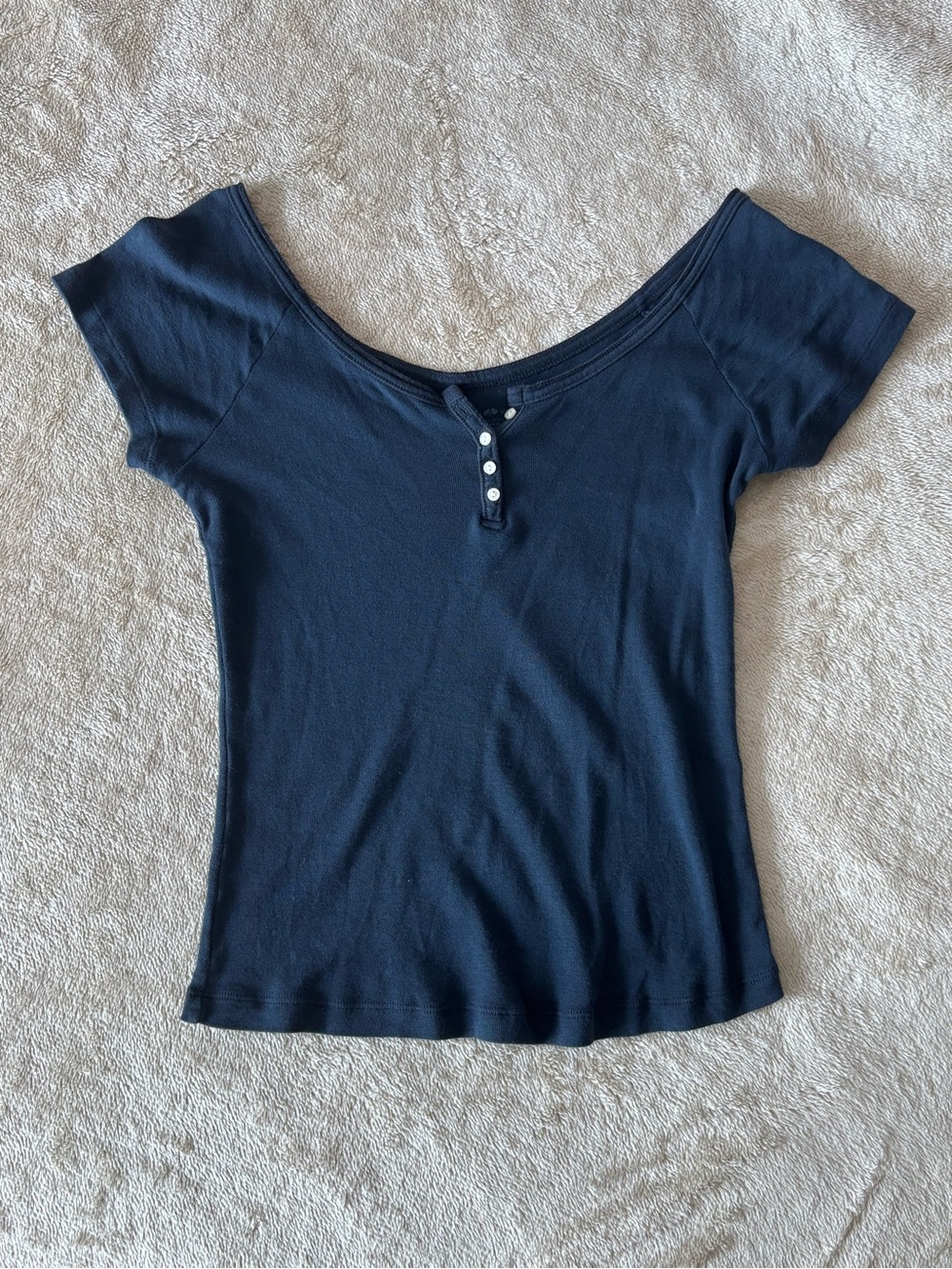Brandy Melville Short Sleeve Henley Shirt